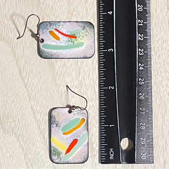 Colorful Abstract Earrings - Picture 3 of 3